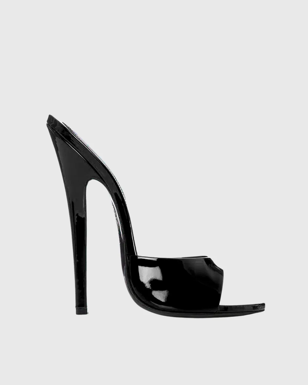 Patent Leather Mules in Black
