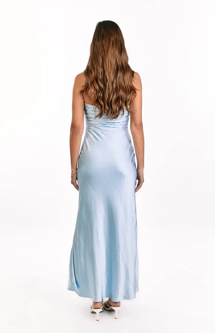 Modern Satin Corset Strapless Maxi Dress