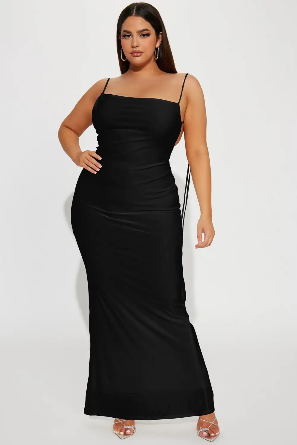 Laurel Backless Maxi Dress - Black