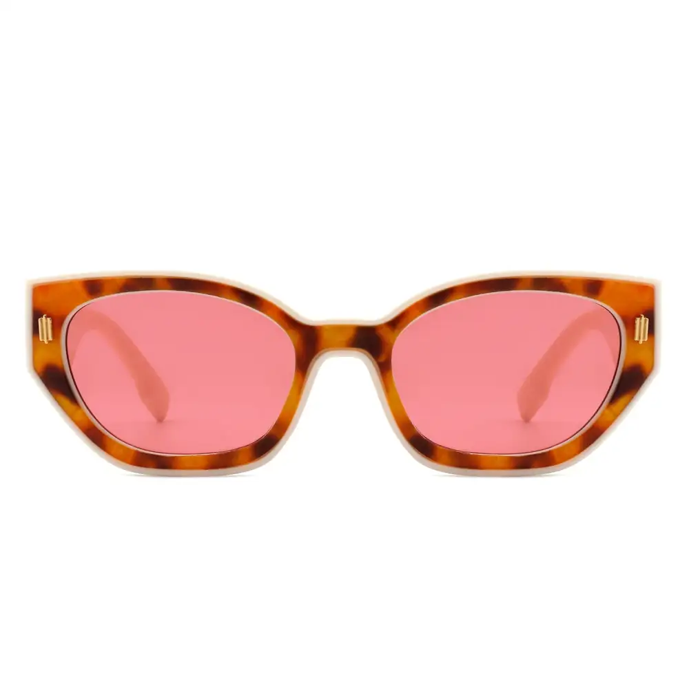 Fuzzy Cat Eye Round Frame Sunglasses