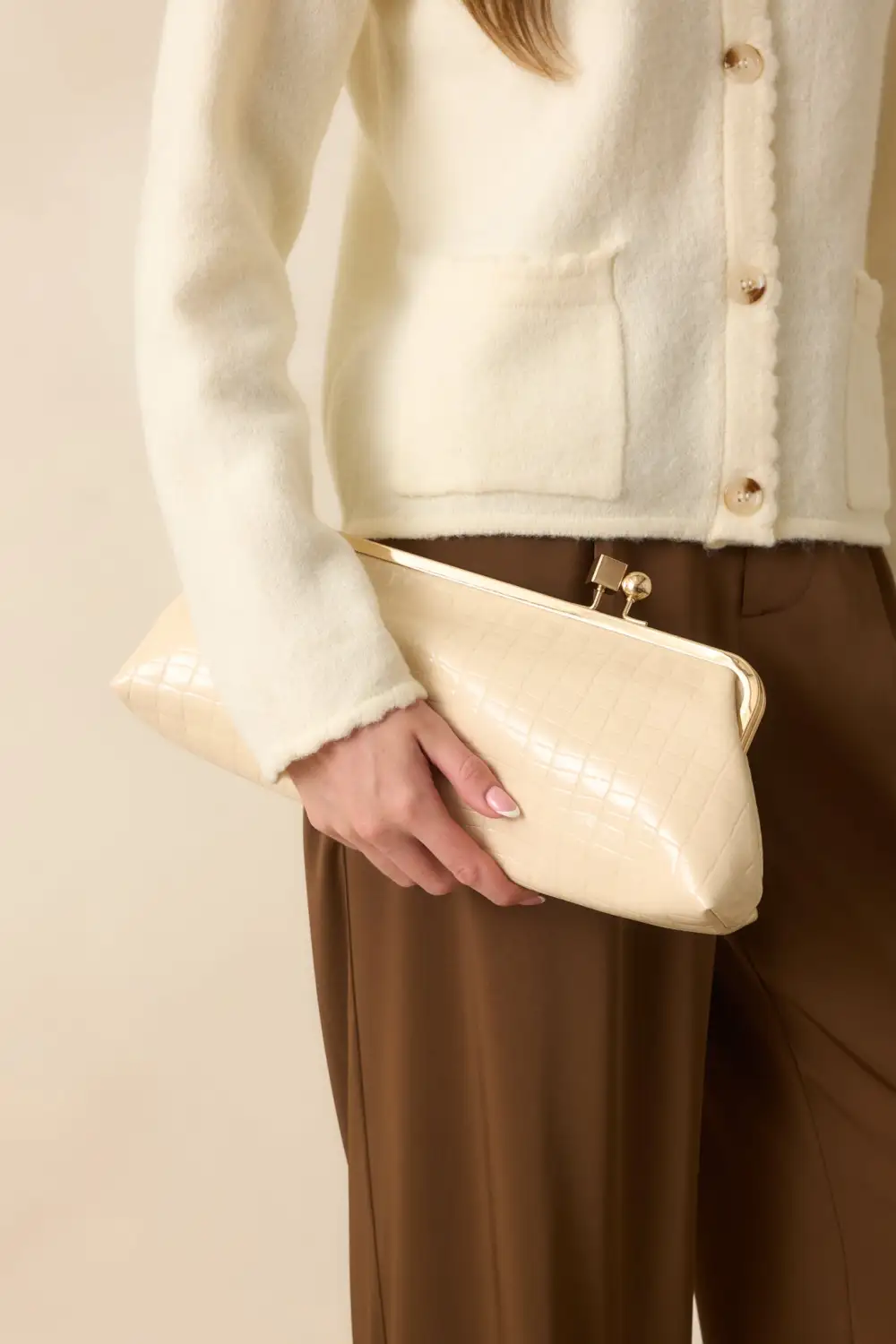 Warm Faux Leather Leather Handbag