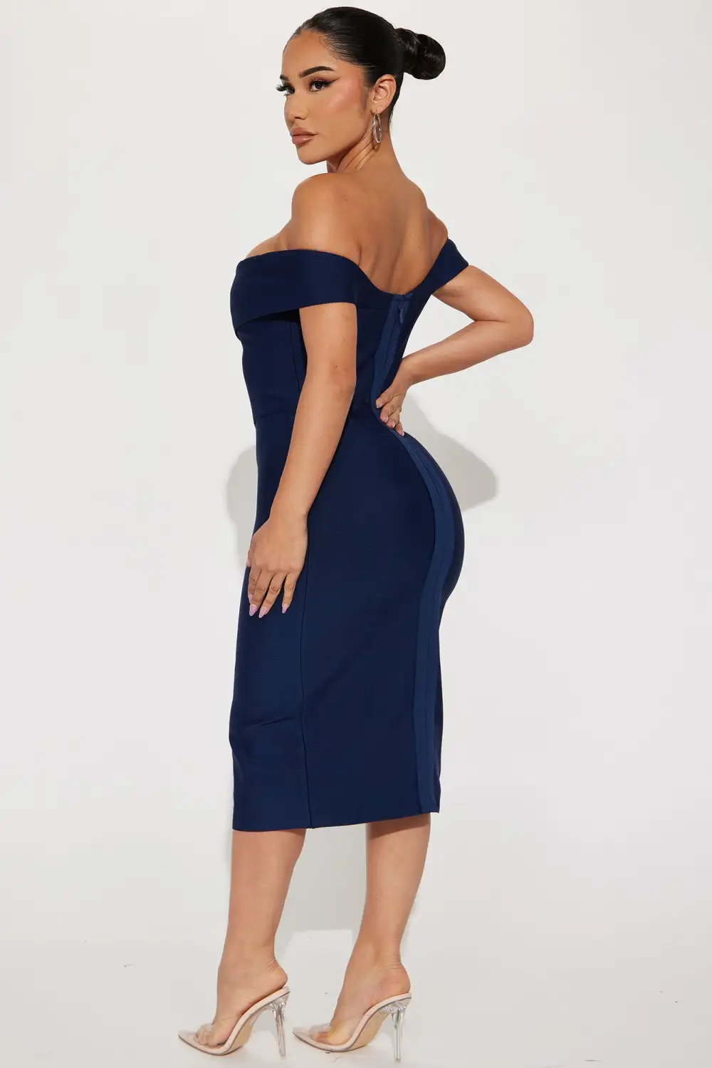 Amy Bandage Midi Dress - Navy