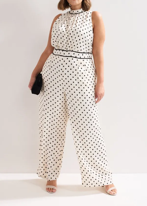 French Romantic Polka Dot Women's Jumpsuit