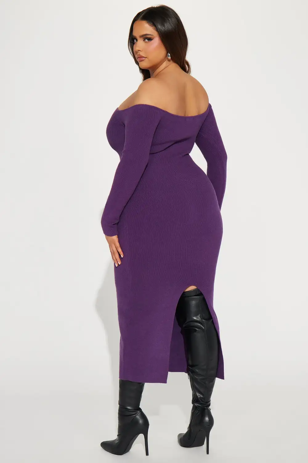 Regina Sweater Maxi Dress - Eggplant