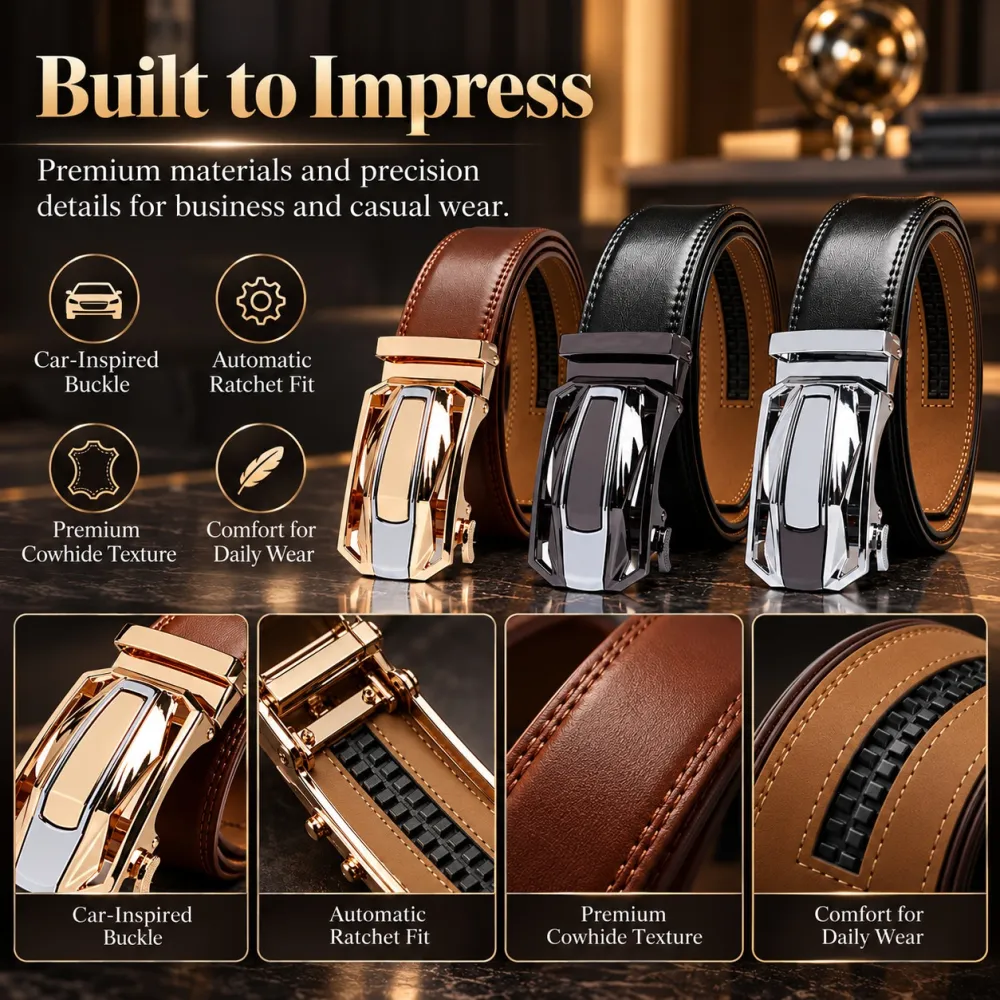 Men's Alloy Automatic Buckle Belt Fashion Simple Versatile Dress Belt
