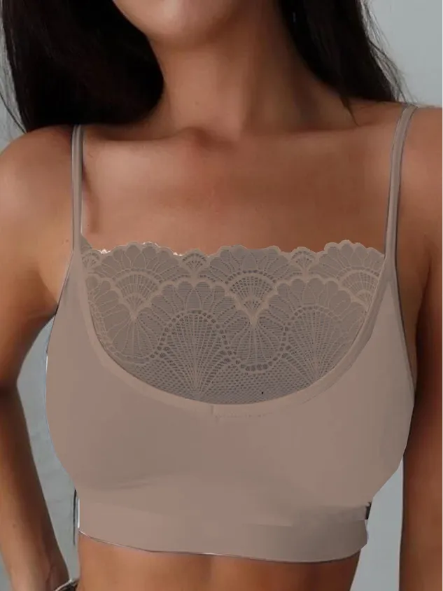 Plain Lace Casual Bra & Bralette