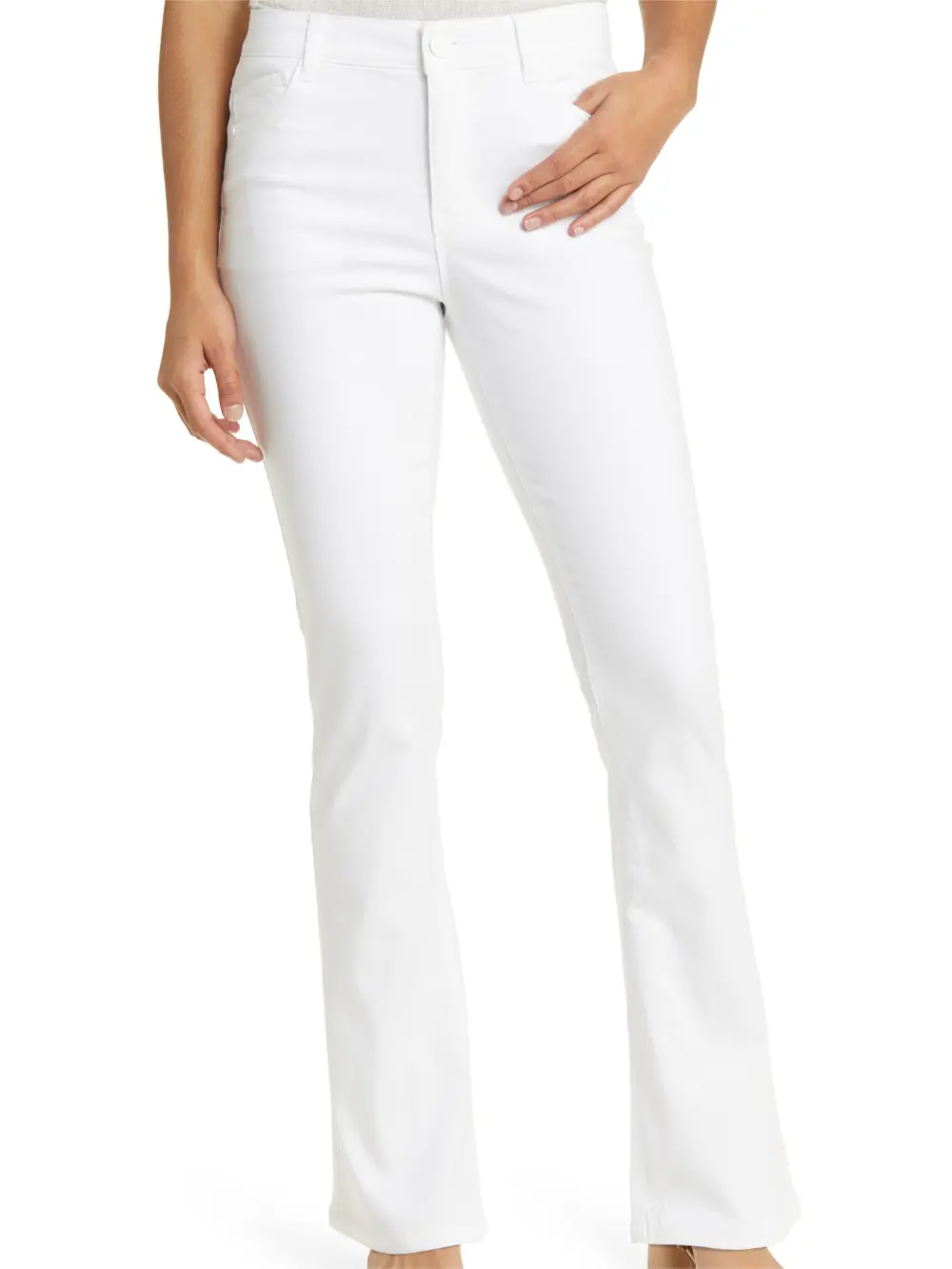 Faux Leather Trim Ponte Knit Pants