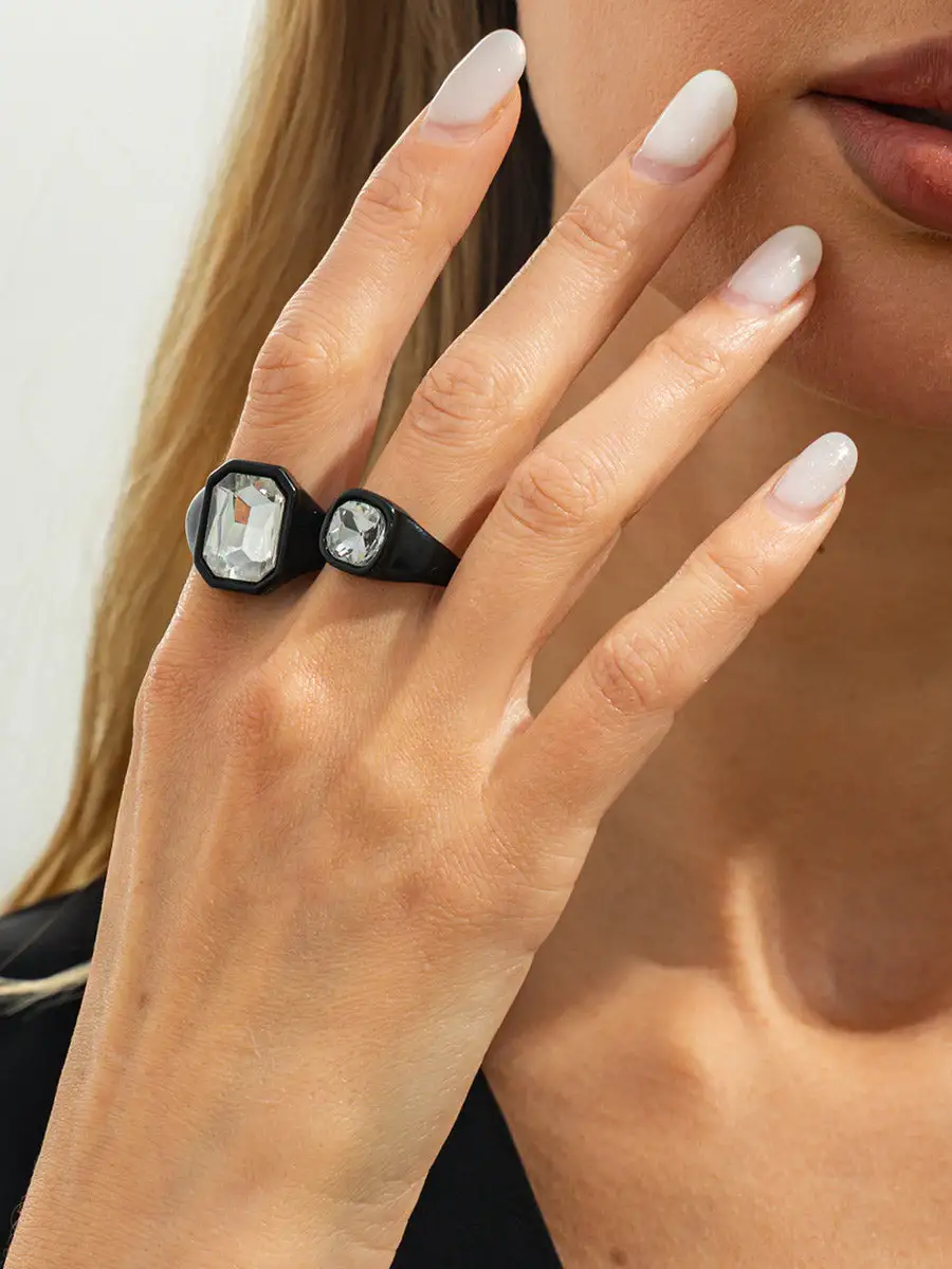 Geometric Rhinestone Alloy Rhinestone Ring