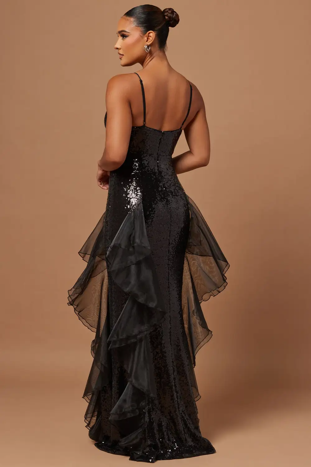 Victoria Grace Sequin Gown - Black