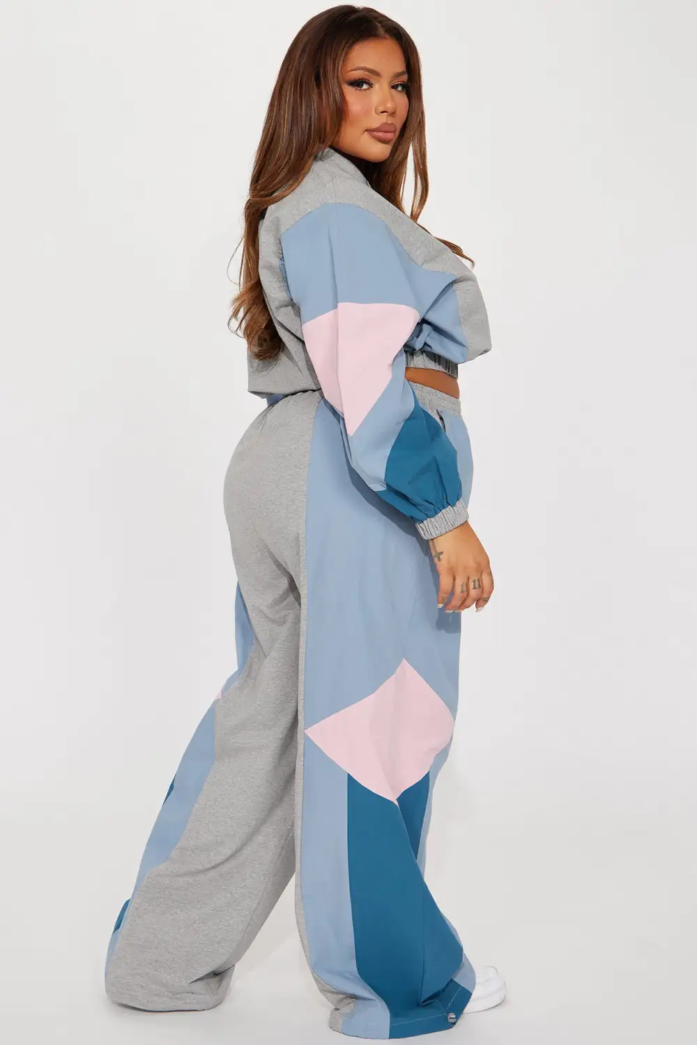 Coreen Colorblock Pant Set - Heather Grey