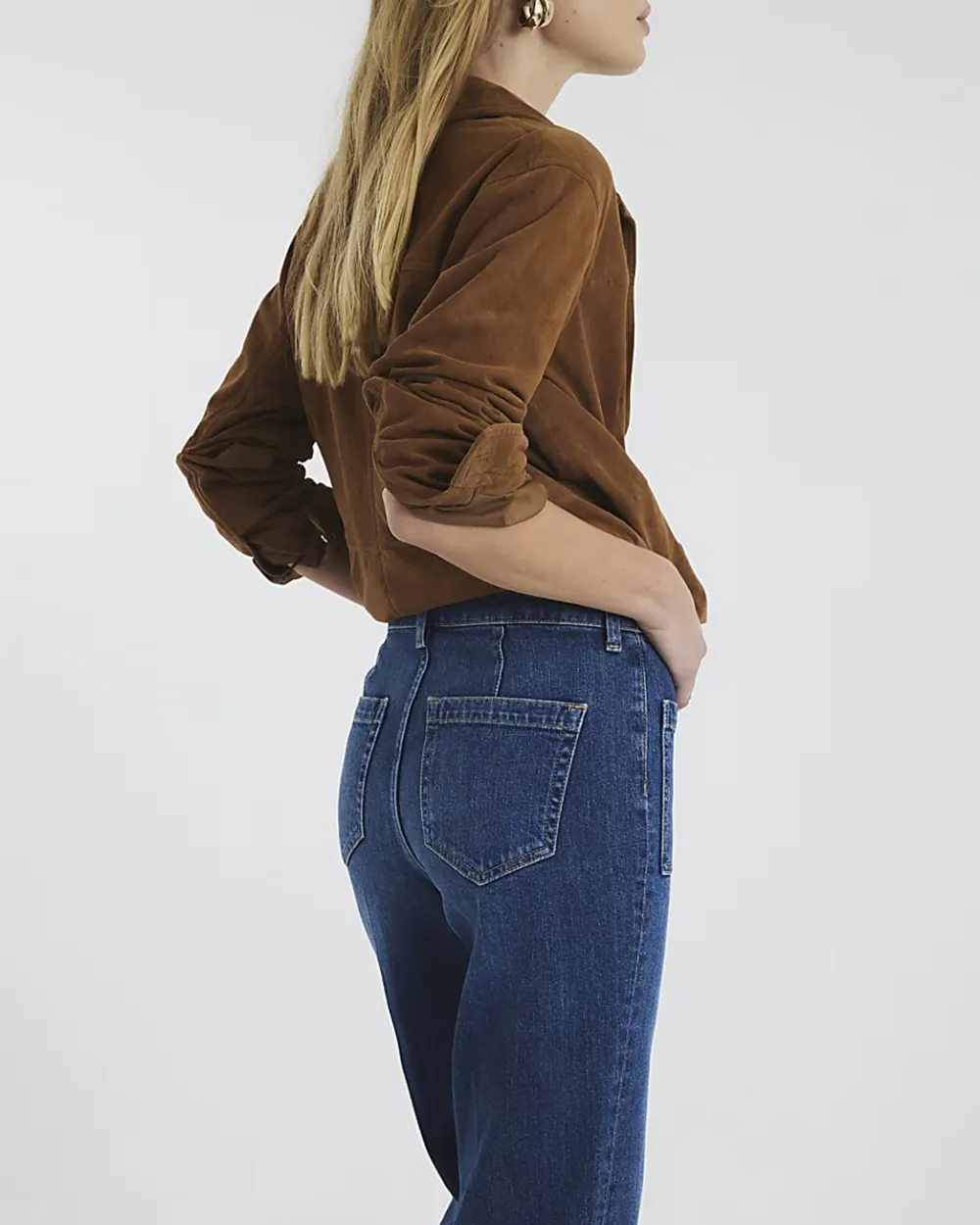 Everyday All-Match Blue High Waist Wide Leg Jeans