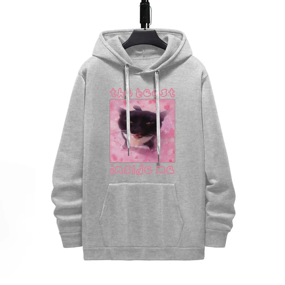 THE BEAST INSIDE ME PATTERN PRINTED HOODIE