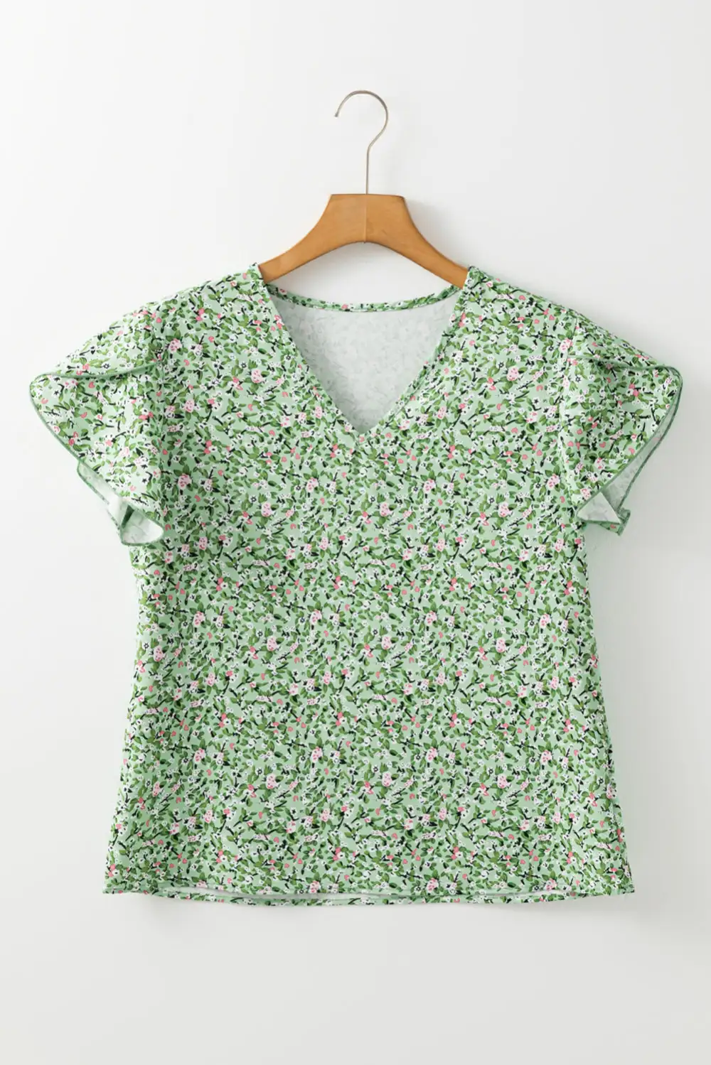 Everyday Floral V-Neck Short Sleeve Blouse