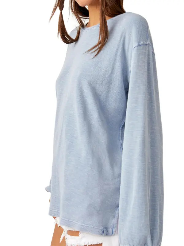 Long Sleeve Cotton Blend Top