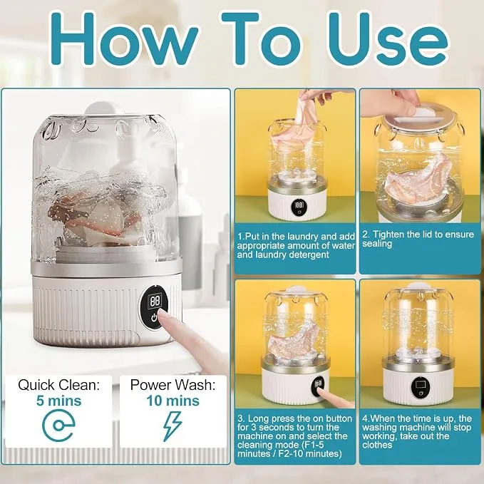 Wireless Mini Washing Machine