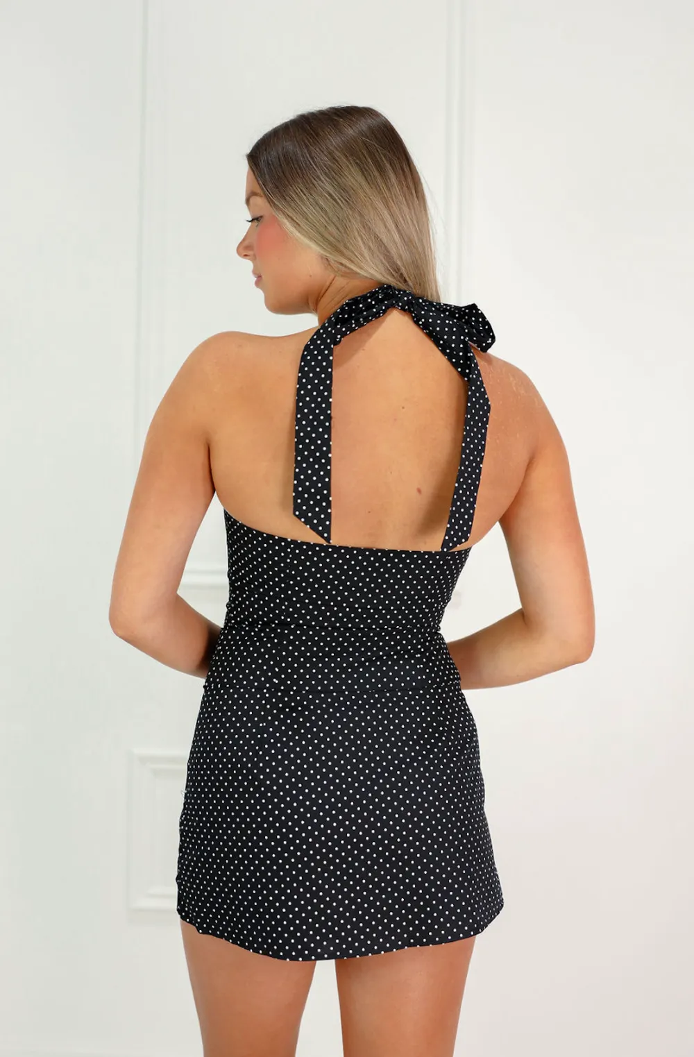 Fresh Dot Halter Skirt Set