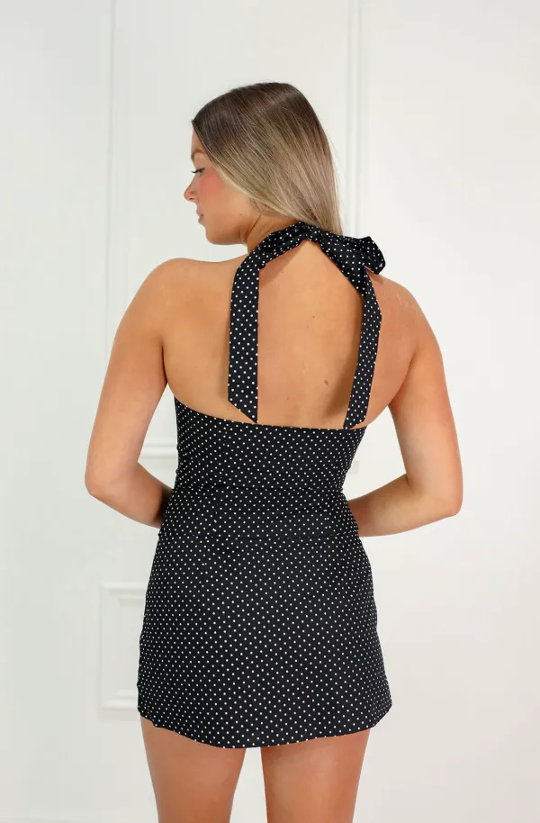 Fresh Dot Halter Skirt Set