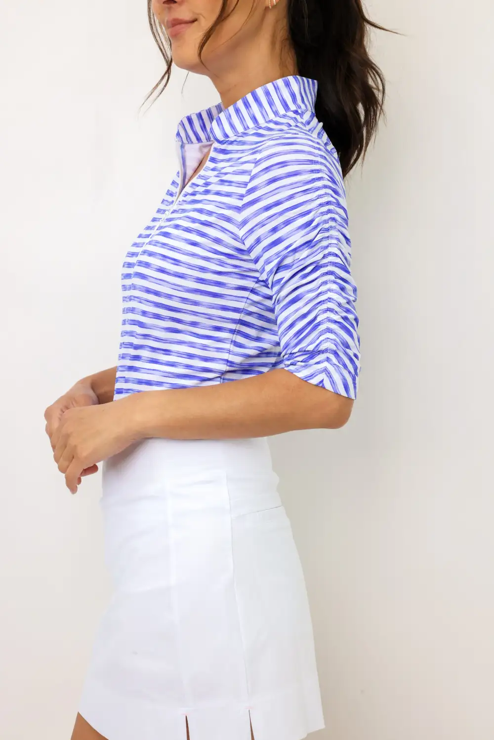 Collar Bow Stripe Shirt