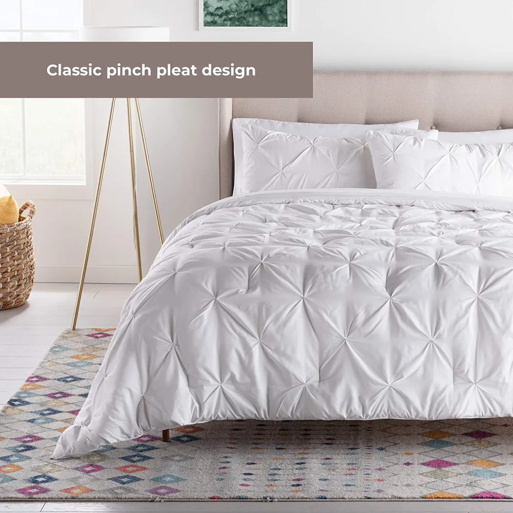 All-Season Quilted Comforter - Corner Duvet Tabs - Hypoallergenic - Plush Microfiber Fill - Machine Washable - Duvet Insert