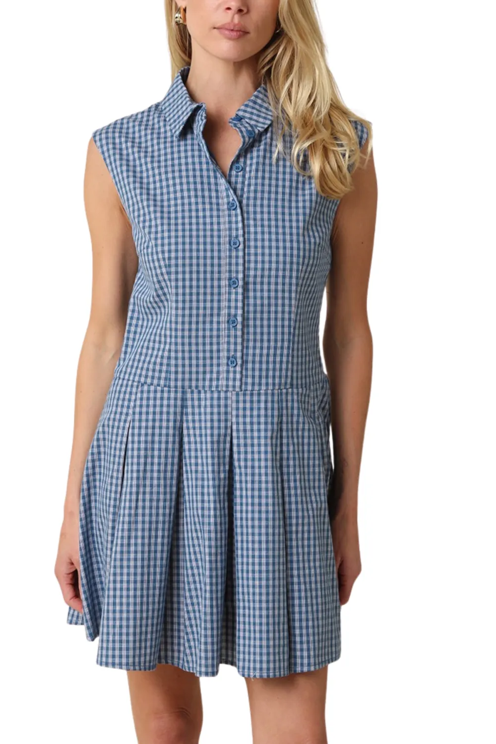 Sleeveless Shirt Mini Dress