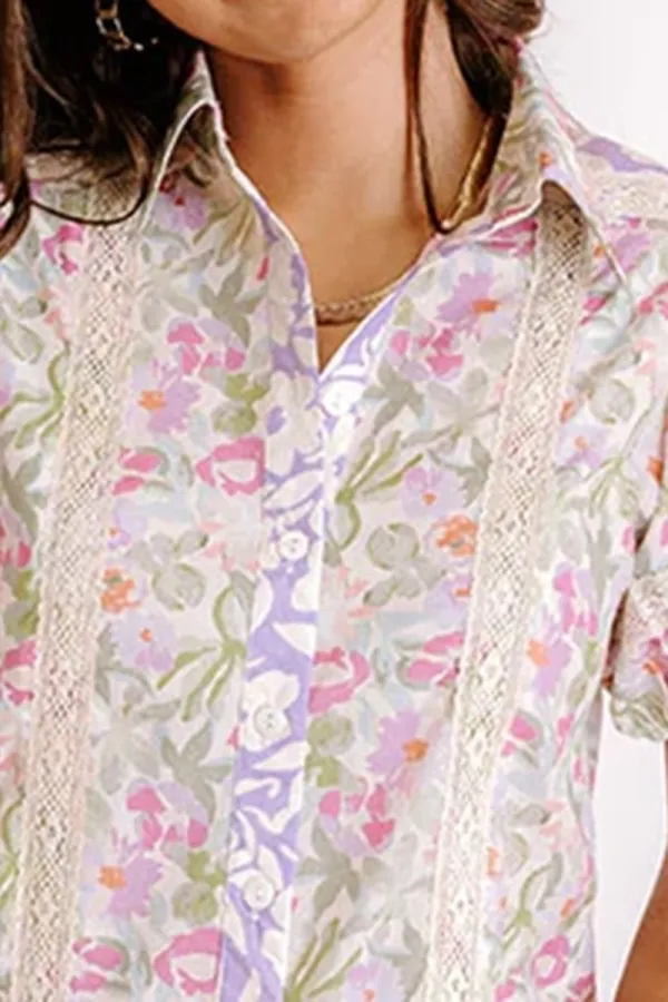 Versatile Fresh Floral Women's Shirt