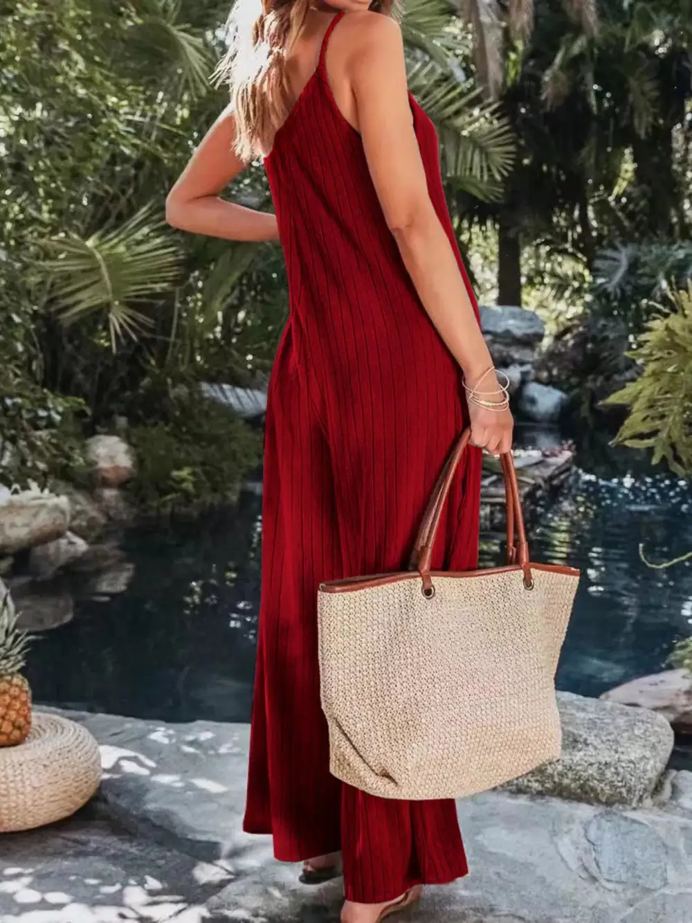 Ribbed Wide Leg Jumpsuit