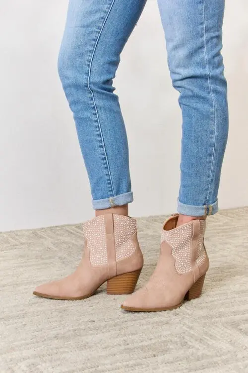 Straw Rhinestone Boots