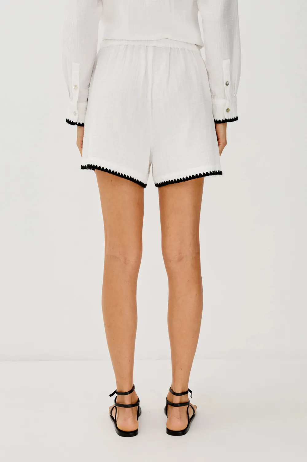 Double-Layer Sheer Plain-Colored Shorts
