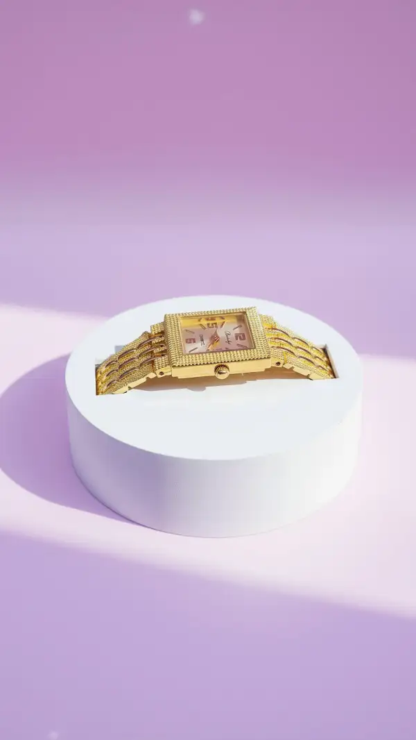Rectangular Textured Stacking Quartz Watch