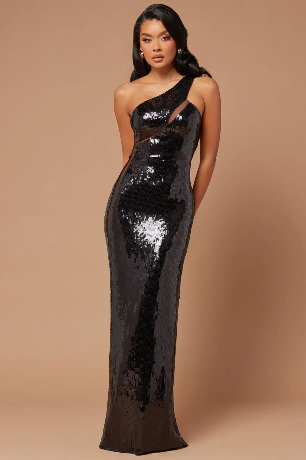 Aamira Sequin Gown - Black
