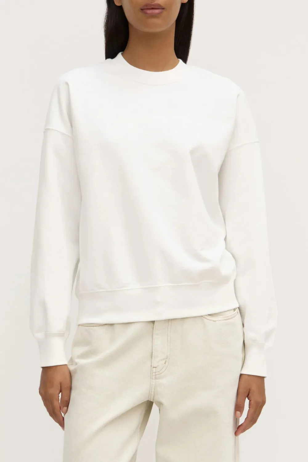 Ribbed Mouth Solid Color T-Shirt