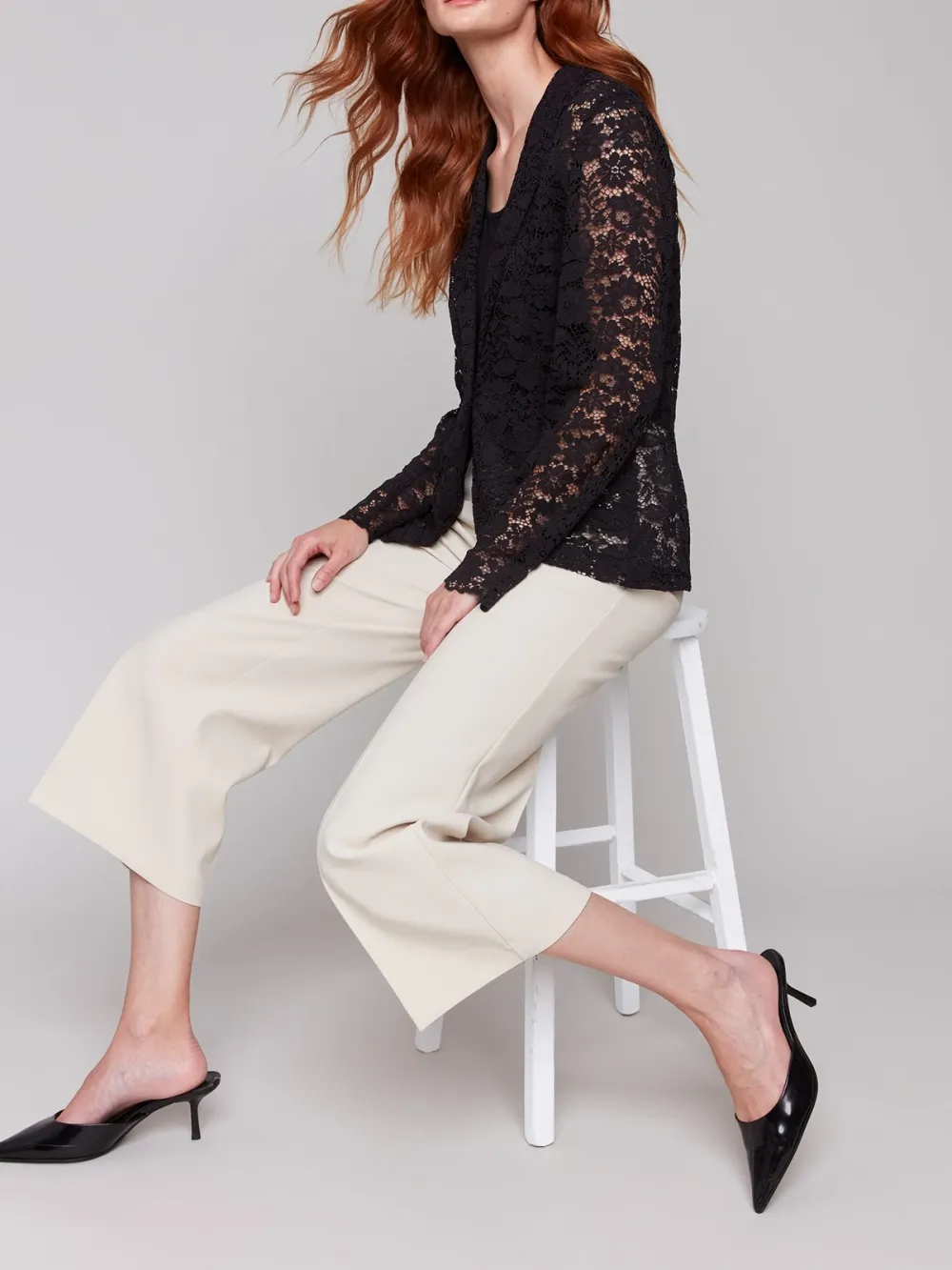 Fashionable Design Hollow Lace Suit Jacket