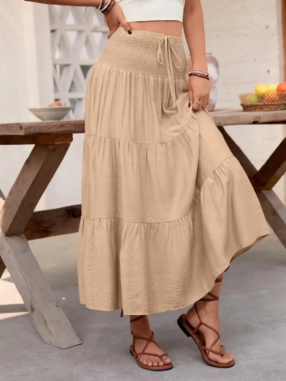 Everyday Tiered Smocked Skirt