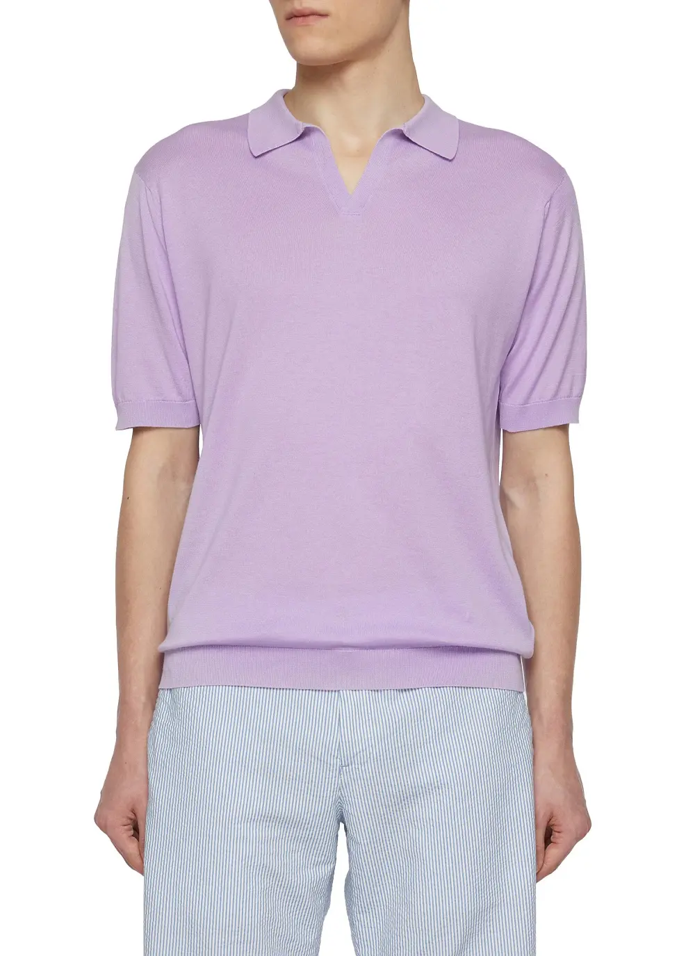 Minimalist Comfort And Slimming Purple Polo Shirt