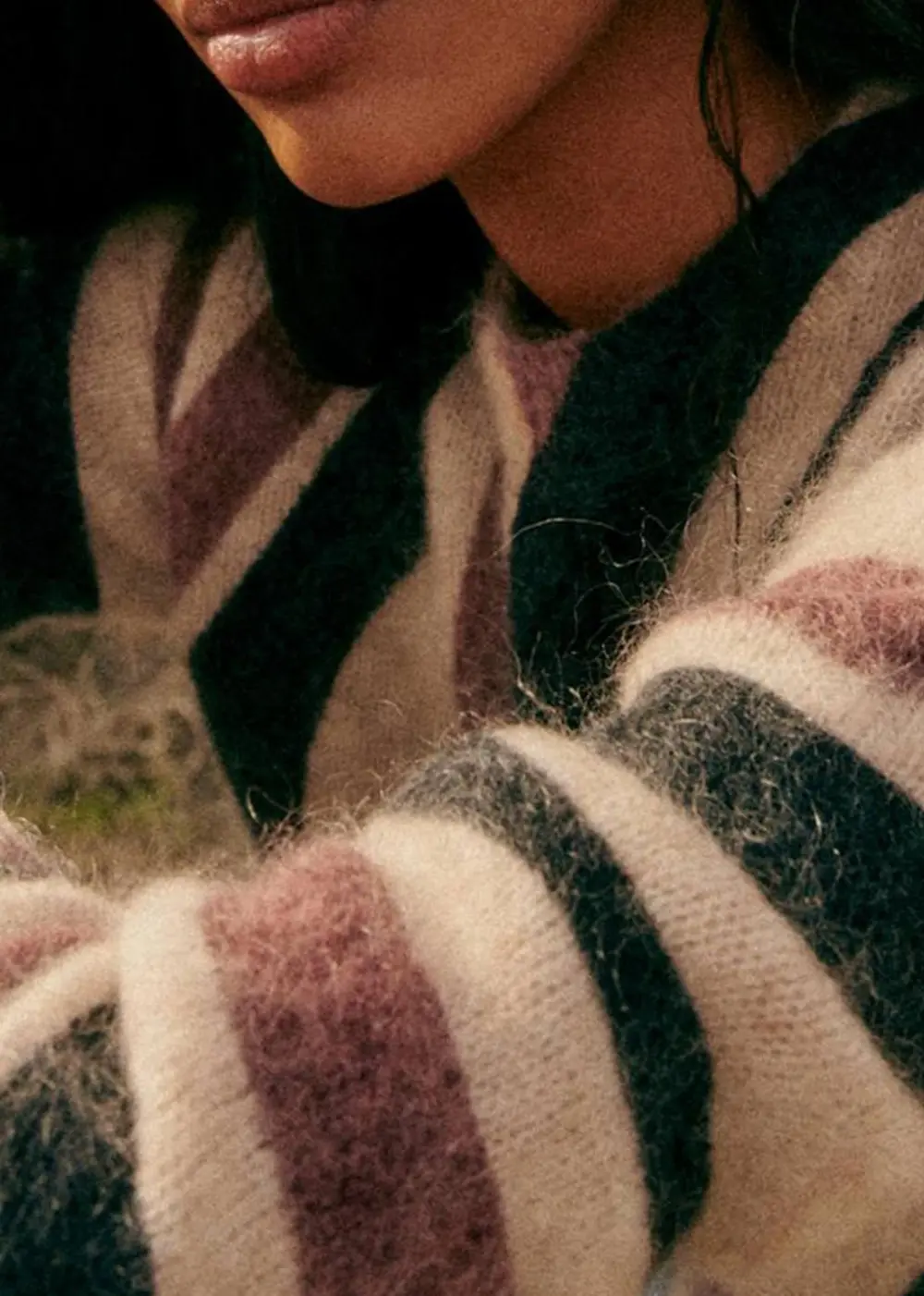 Zebra-Print Long-Sleeved Wool And Suede Pullover