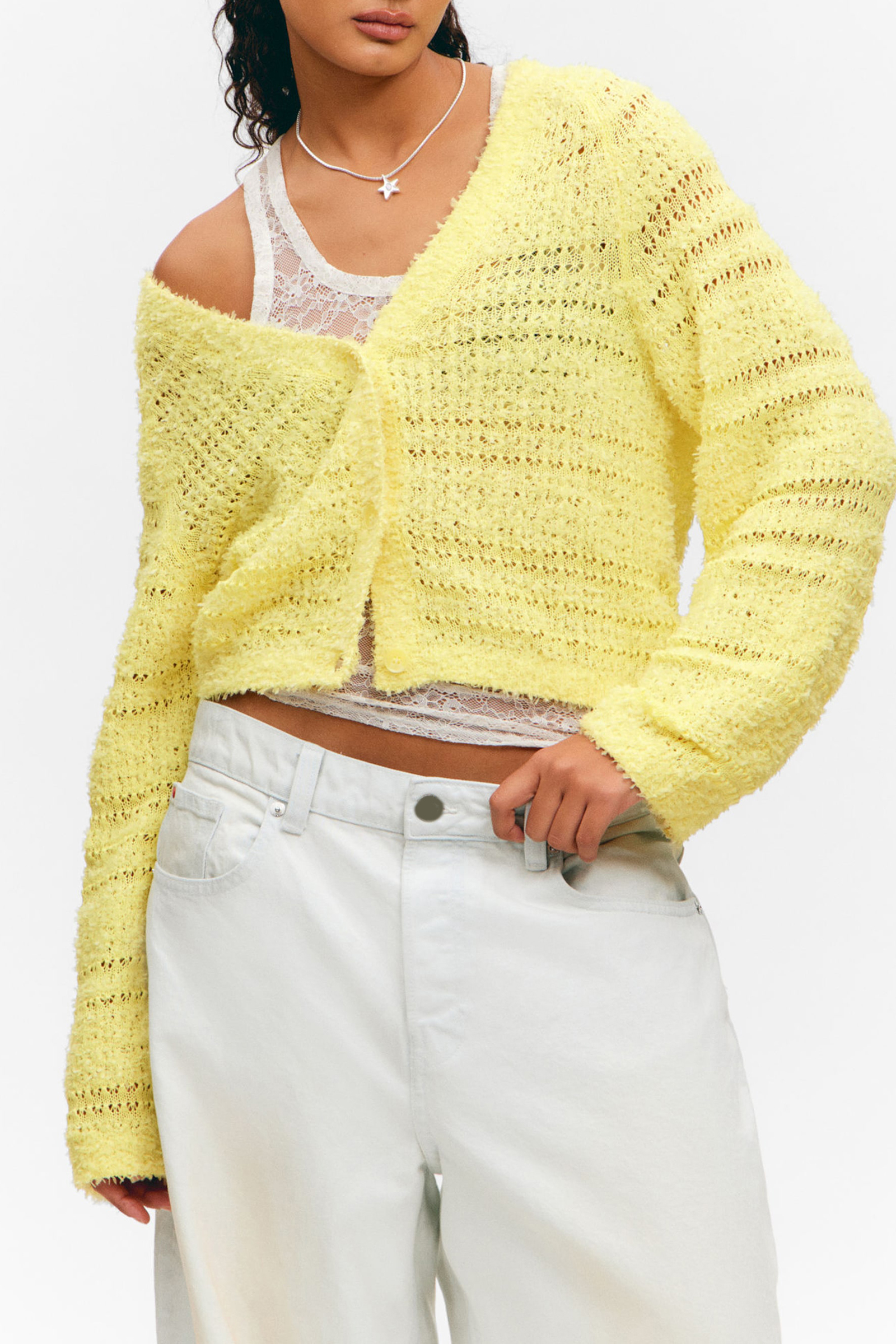 Hollow Button Up Cardigan