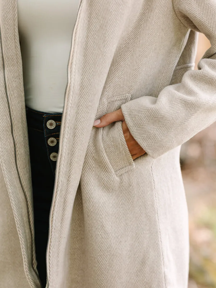 Brown Herringbone Coat