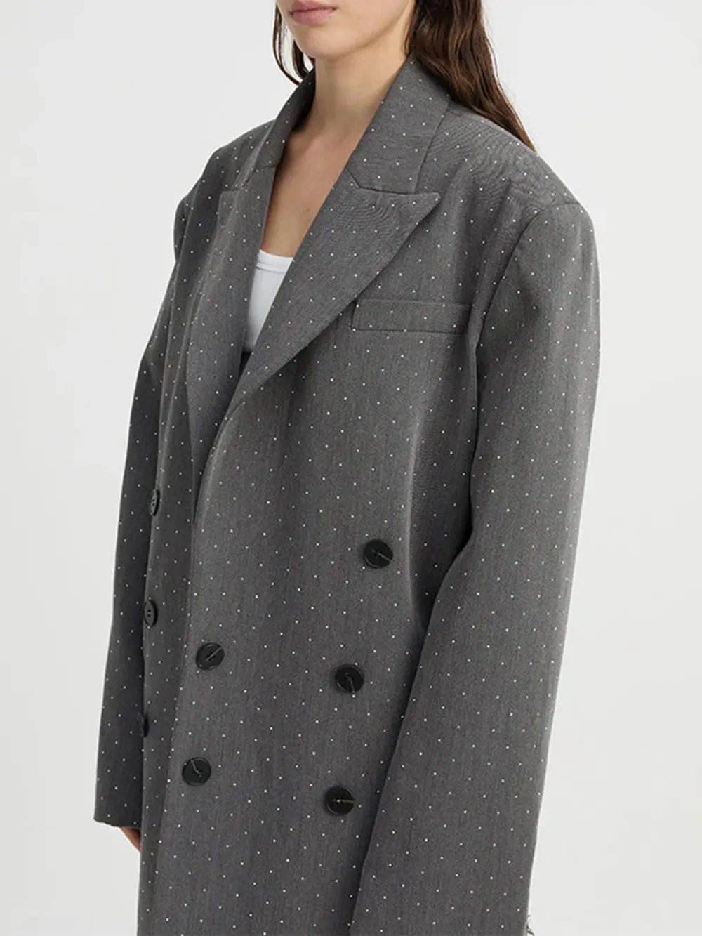 Oversized Slhouette Casual Style  Blazer Charcoal