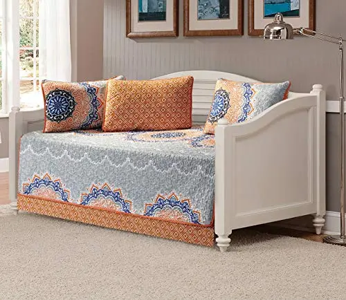 (Store Closing Sale) Day Bed Cover Modern Reversible 5 PC