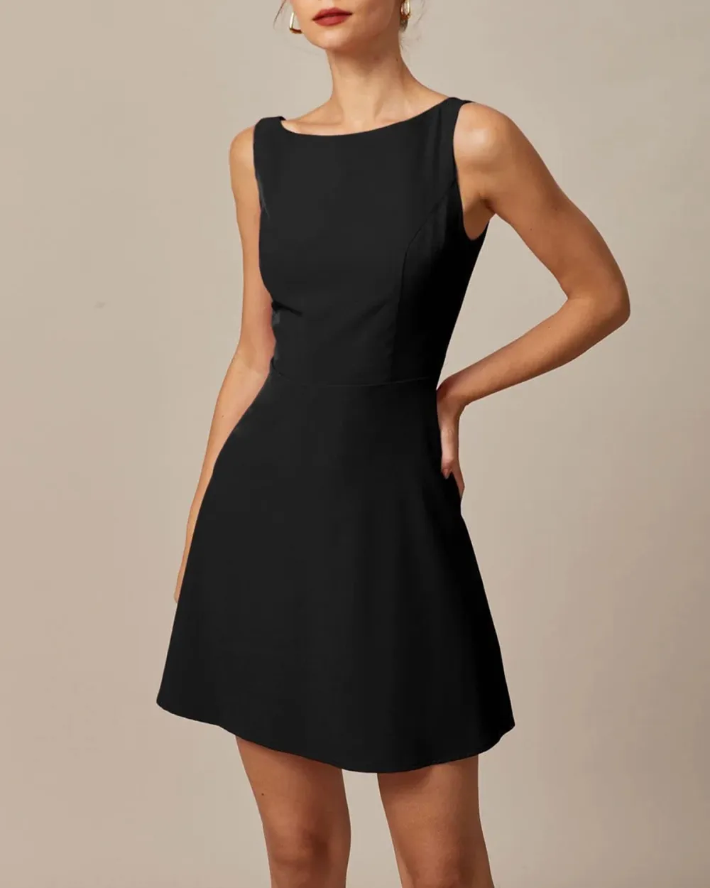 Regular Black Sleeveless Dress