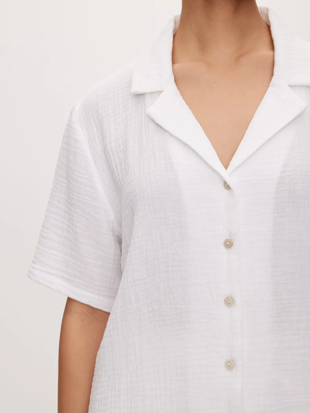 Cotton Skinny Waffle Shirt