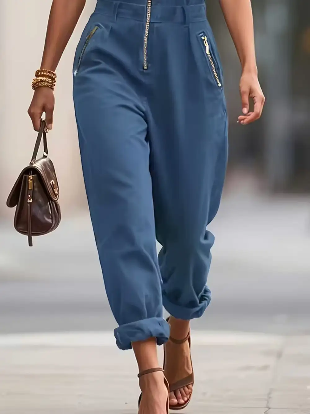 Sleeveless Zip Jumpsuit