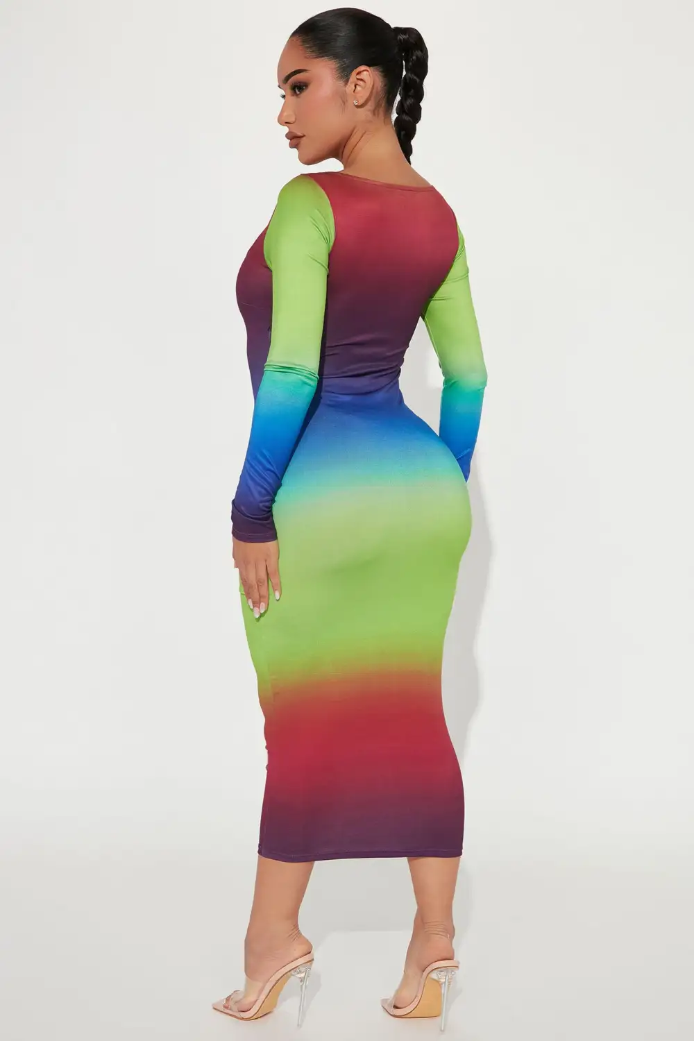 Shanice Midi Dress - Green/combo