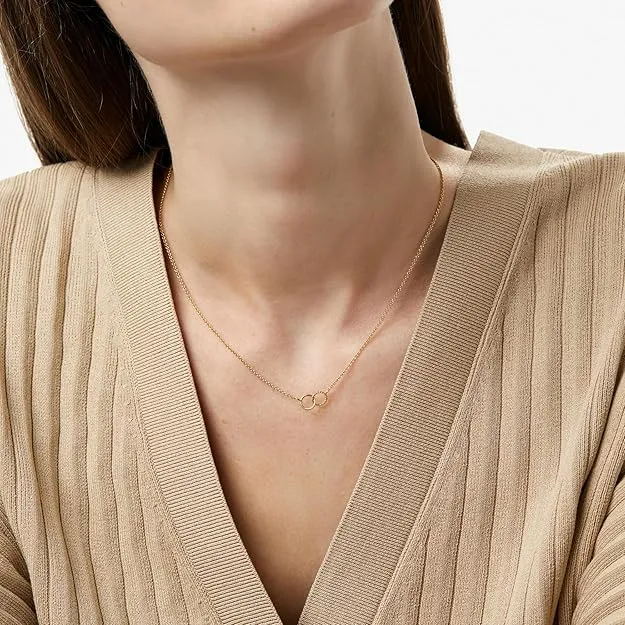 Double Circle Decor Clavicle Chain S Necklace