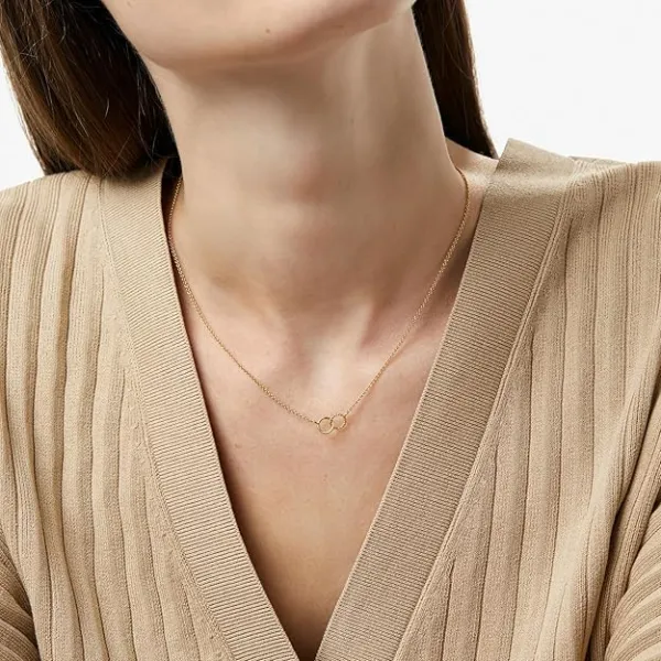 Double Circle Decor Clavicle Chain S Necklace