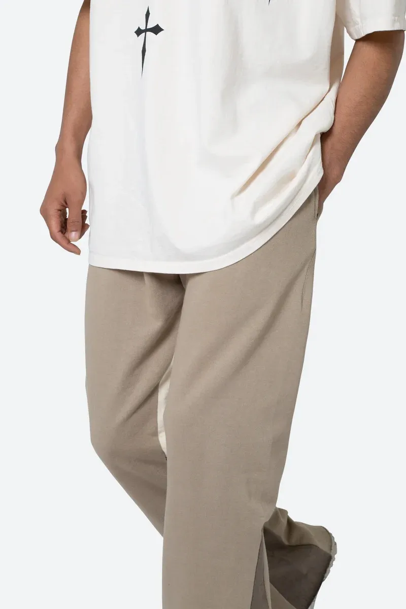 LIGHT BROWN PANELED SWEATPANTS