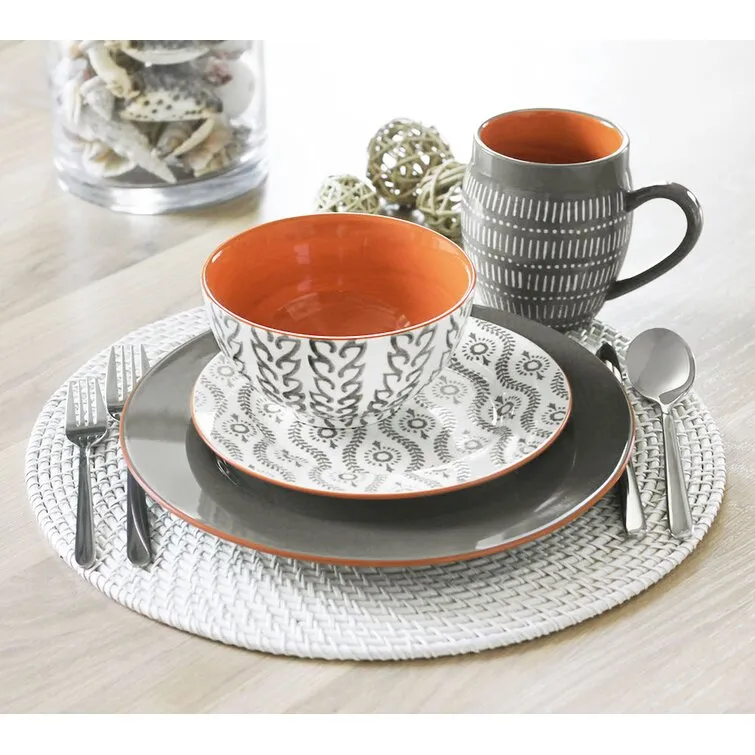 Baum Stoneware Dinnerware Set - Service for 4