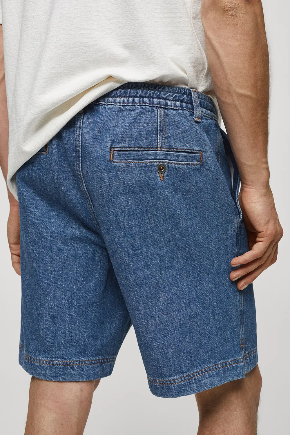 Denim Shorts With Drawstring