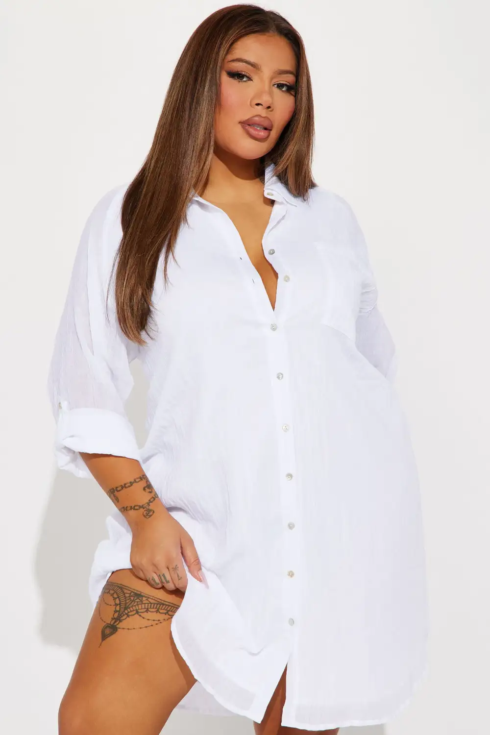 Out Of Office Midi Dress - White