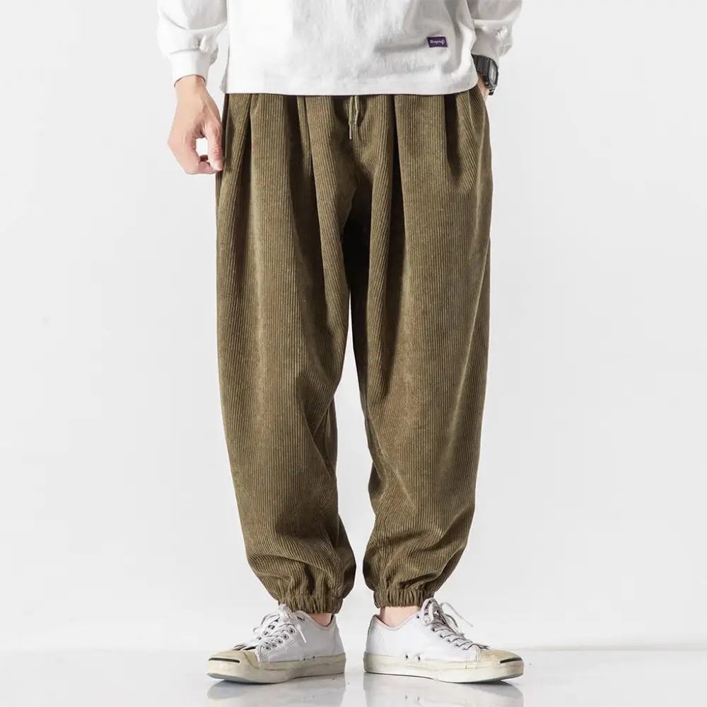 Textured Corduroy Harem Pants